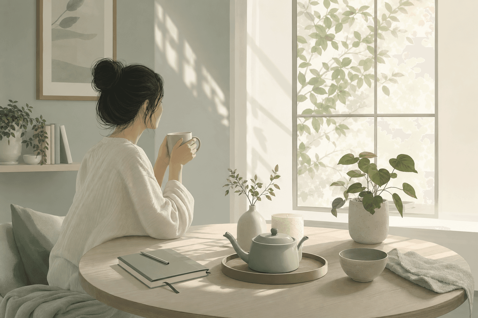 Illustration d’une routine matinale calme